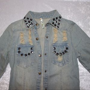 NWOT Jean Studded mid length jacket